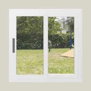 S58CD ventana de pvc blanca corredera 2 hojas móviles 100x100cm