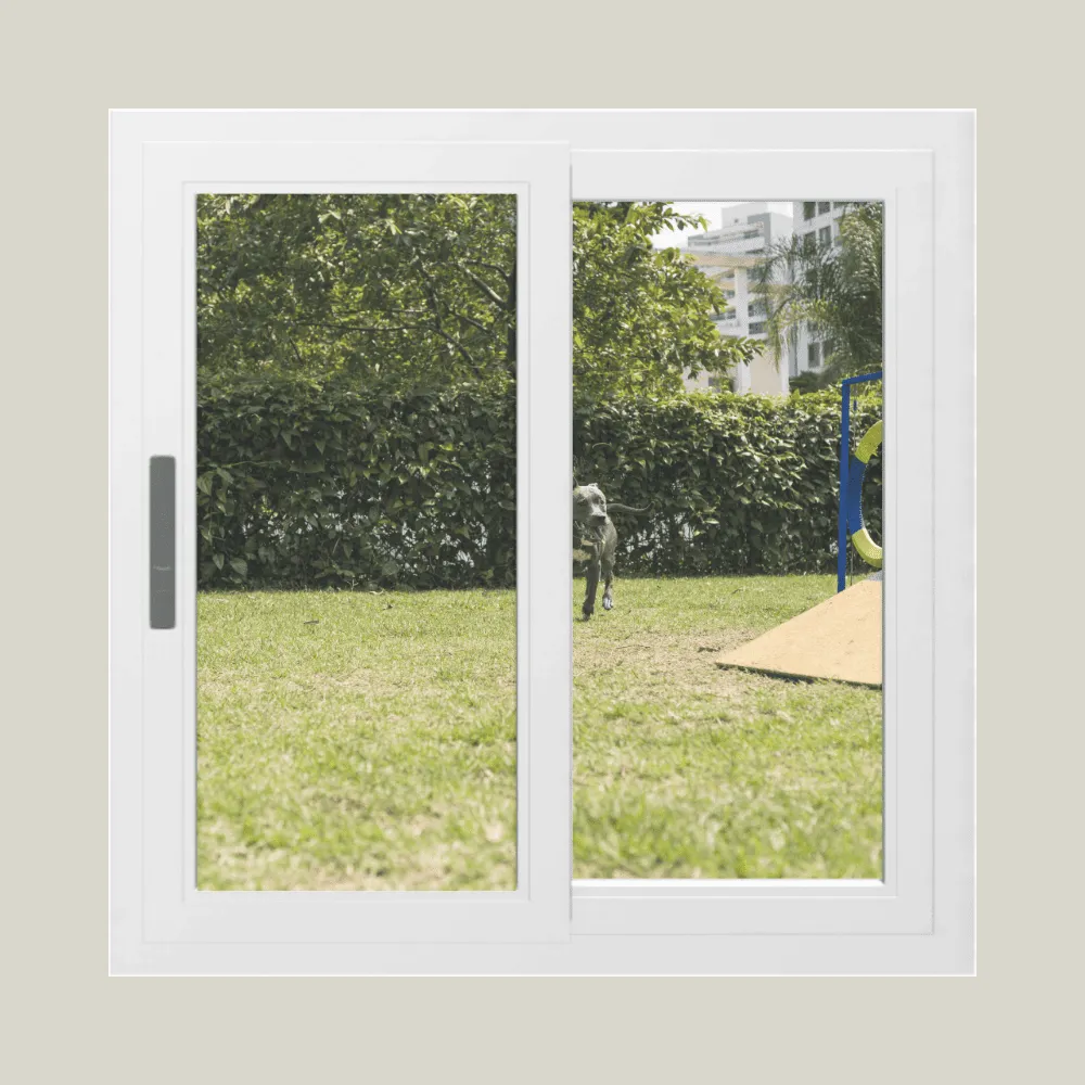 S58CD ventana de pvc blanca corredera 2 hojas móviles 100x100cm